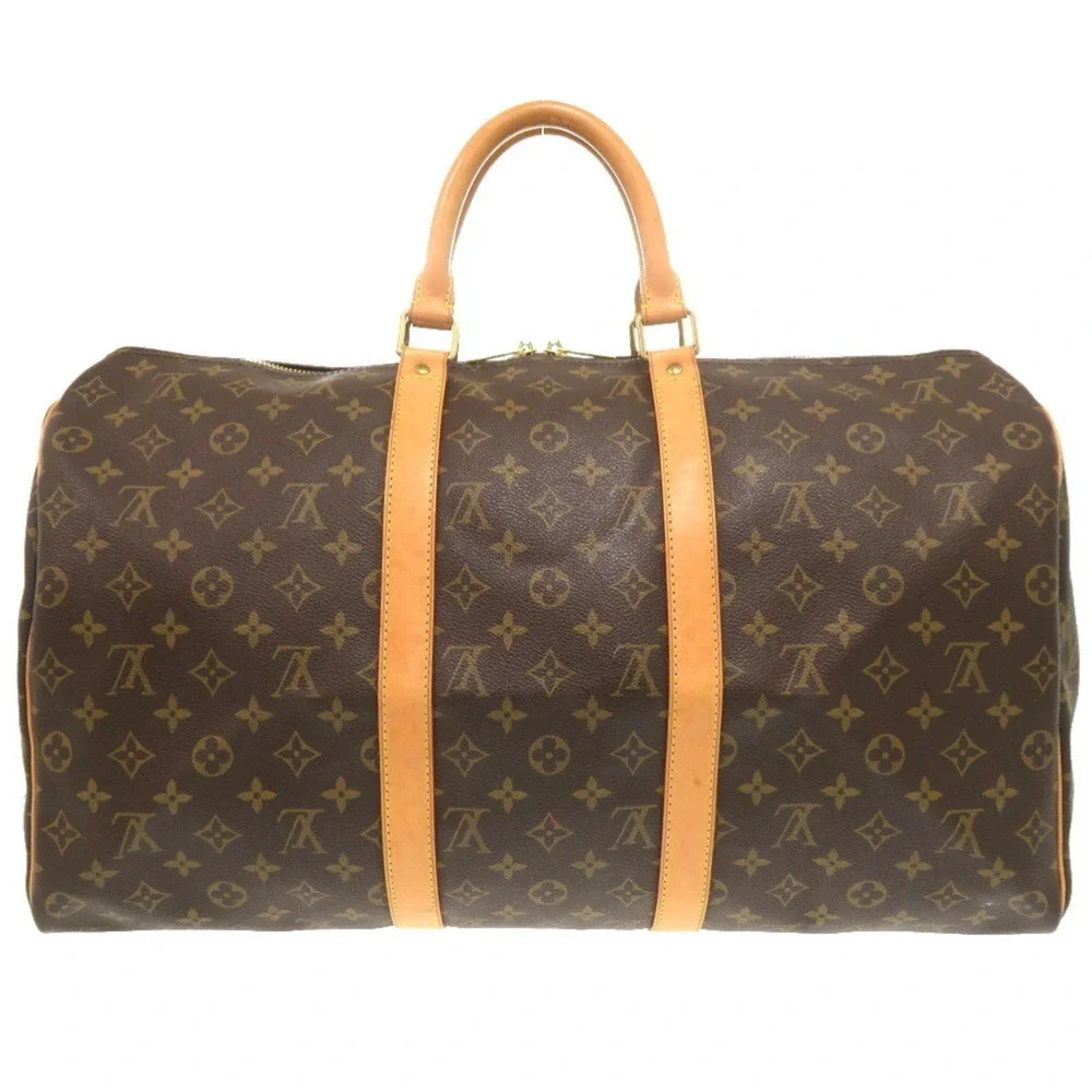 LOUIS VUITTON Brown Monogram Keepall 50 Boston Bag
